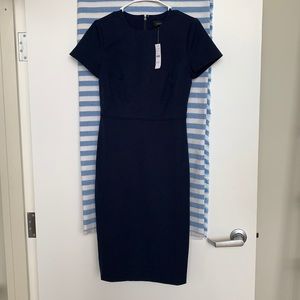 J. Crew navy blue sheath dress size 0 regular NWT